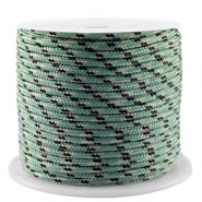 Cordelette 2mm Vert p&eacute;trole-noir