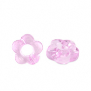 Perles acryliques fleur Transparent rose azal&eacute;e