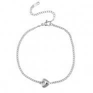 Bracelets en acier Inox coeur Argent&eacute;