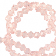 Perles &agrave; facettes bicone 4mm Rose azal&eacute;e