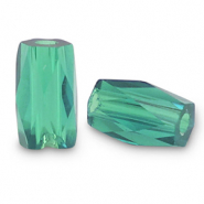 Perles &agrave; facettes tube Vert p&eacute;trole
