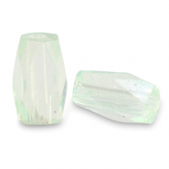 Perles &agrave; facettes tube Vert menthe doux