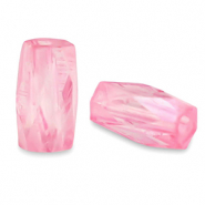 Perles &agrave; facettes tube Rose peonia