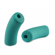 Perles tubes acryliques mat Vert sarcelle
