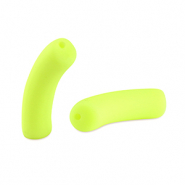 Perles tubes acryliques mat Jaune n&eacute;on