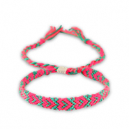 Bracelets tendance Rose n&eacute;on-vert turquoise