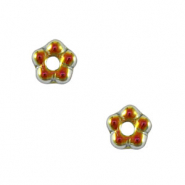 Perles tch&egrave;ques fleur 5mm Iris&eacute; clair