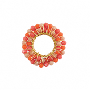 Breloques en acier Inox perles &agrave; facettes 26mm Orange-dor&eacute;