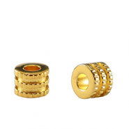Perles en m&eacute;tal DQ tubes Dor&eacute; (sans nickel)
