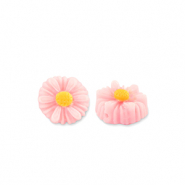 Perles en r&eacute;sine fleur 8mm Rose clair