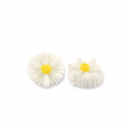 Perles en r&eacute;sine fleur 8mm Blanc