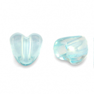Perles acryliques c&oelig;ur Transparent bleu turquoise