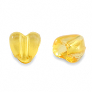 Perles acryliques c&oelig;ur Transparent jaune spectra