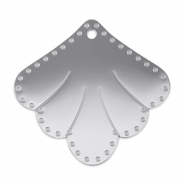 Breloques en acier Inox connecteur coquille Argent&eacute;