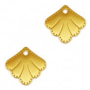 Breloques en acier Inox connecteur coquille Dor&eacute;