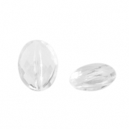 Perles acryliques ovale facett&eacute;es Transparent