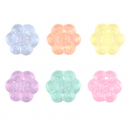 Perles acryliques fleur Multicolore transparent AB