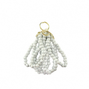 Pendentifs facett&eacute;es Dor&eacute;-gris glace