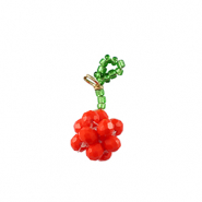 Pendentifs facett&eacute;es groseille Dor&eacute;-rouge vert
