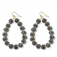Boucles d&rsquo;oreilles facett&eacute;es goutte Dor&eacute;-bleu nuit