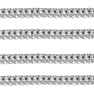 Appr&ecirc;ts en acier Inox cha&icirc;ne maille jaseron Argent&eacute;