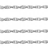 Appr&ecirc;ts en acier Inox cha&icirc;ne maille jaseron twist Argent&eacute;