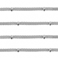 Appr&ecirc;ts en acier Inox cha&icirc;ne maille jaseron Argent&eacute;