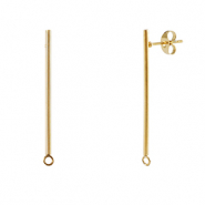 Boucles d'oreilles puces en acier Inox Dor&eacute;