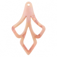 Pendentifs en r&eacute;sine Rose p&ecirc;che opale