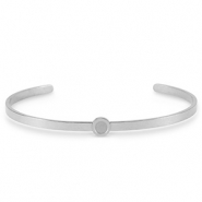 Pierre de Naissance bracelet avec serti pour flatback SS16 en acier Inox Argent&eacute;