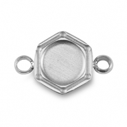 Pierre de Naissance breloque avec serti pour flatback SS16 en acier Inox Argent&eacute;