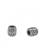 Perles en acier Inox 5mm Argenté antique