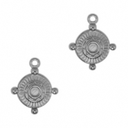 Breloques en acier Inox boussole Argent&eacute; antique