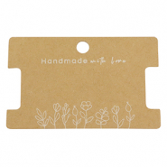Cartes &agrave; bijoux "handmade with love" fleurs Marron