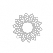 Breloques en acier Inox boh&egrave;mes fleur Argent&eacute;