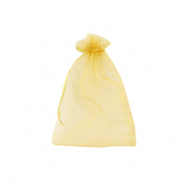 Sachet &agrave; bijoux en organza 7x9cm Jaune dor&eacute;
