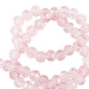 Perles &agrave; facettes 6x4mm disque Heishi Rose p&acirc;le