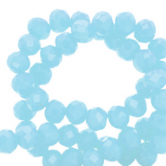 Perles &agrave; facettes 4x3mm disque Heishi Bleu arctique