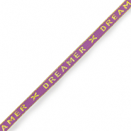 Ruban texte "dreamer" Violet paisley-dor&eacute;