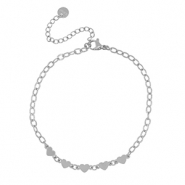 Bracelets en acier Inox coeurs Argent&eacute;