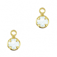Pendentifs en verre Crystal Glass Bleu ciel clair-dor&eacute;