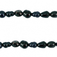 Perles d'eau douce "grain de riz" 5-6x4-5mm Bleu fonc&eacute;