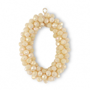 Boucles pendentifs facett&eacute;es ovale Jaune vanille