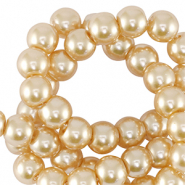 Perles en verre cir&eacute;es 6mm Cr&egrave;me
