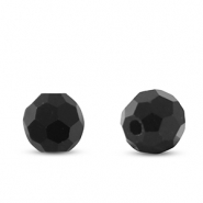 Perles &agrave; facettes 6mm rondes Noir-pearl shine coating