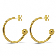 Boucles d'oreilles en acier inox 25mm Dor&eacute;