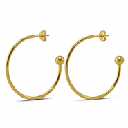 Boucles d'oreilles en acier inox 38mm Dor&eacute;