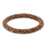 Bracelet perles &agrave; facettes marron cuivre