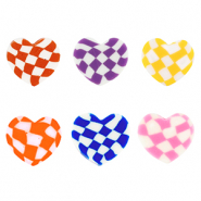 Perles en polym&egrave;re coeur Multicolore