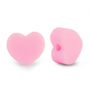 Perles en polym&egrave;re coeur Rose clair